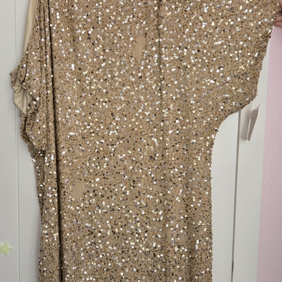 Aidan Mattox Gold Sequin Dress - Picture 1 of 7